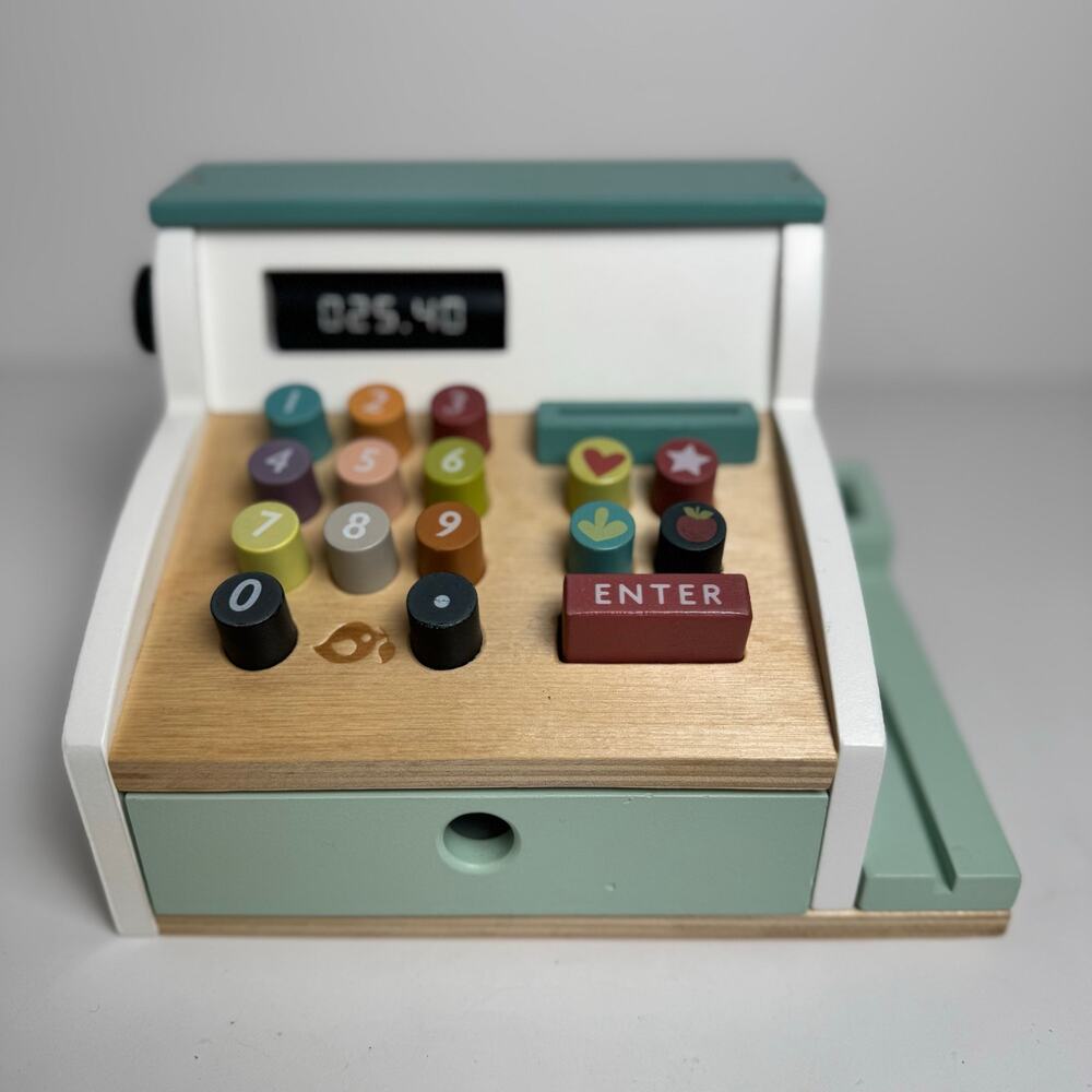 Tender Leaf Wooden Toy Cash Register Pretend Play Grocery Store Montessori FSC
